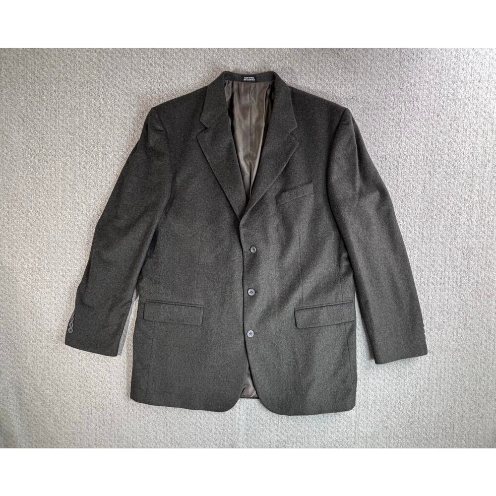 Oscar de la Renta Sz 48L Wool Cashmere Blend Jacket Suit Coat Gray